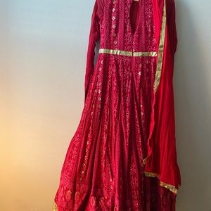 Indian wear - Red anarkali dress